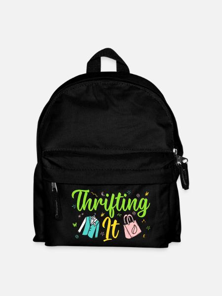Thrift Shopper Thrifting It Thrift Store - Kinder Rucksack - Schwarz