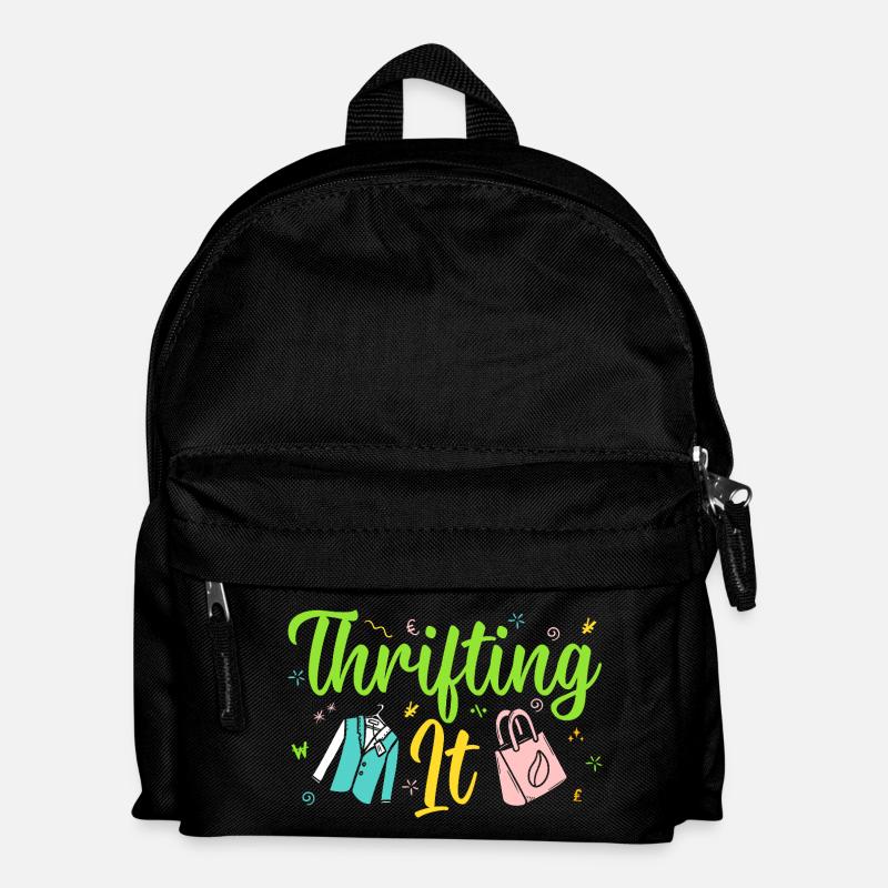 Thrift Shopper Thrifting It Thrift Store - Kinder Rucksack - Schwarz