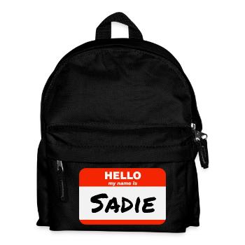 Bonjour, je m’appelle Sadie Étiquette Nom Étiquette - Sac à dos Enfant - noir - Devant