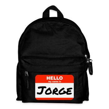 Hello My Name Is Jorge Label Name Tag - Kids' Backpack - black - Front