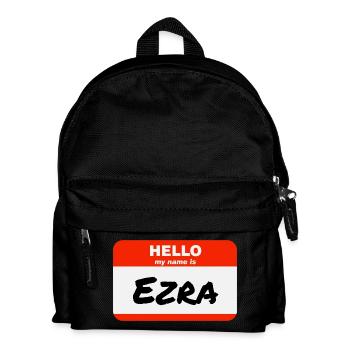Bonjour, je m’appelle Ezra Étiquette Nom Tag - Sac à dos Enfant - noir - Devant