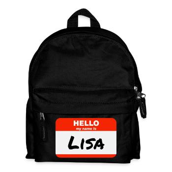 Bonjour, je m’appelle Lisa Étiquette Nom Étiquette - Sac à dos Enfant - noir - Devant