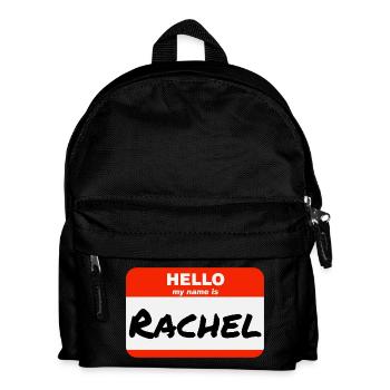 Bonjour, je m’appelle Rachel Étiquette Nom Étiquette - Sac à dos Enfant - noir - Devant