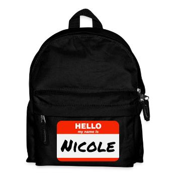 Bonjour, je m’appelle Nicole Étiquette Étiquette Nom Tag - Sac à dos Enfant - noir - Devant