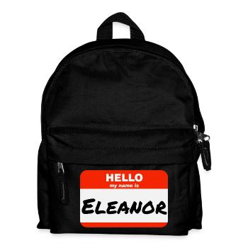 Bonjour, je m’appelle Eleanor Étiquette Étiquette Étiquette - Sac à dos Enfant - noir - Devant