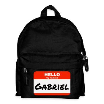 Bonjour, je m’appelle Gabriel Étiquette Nom Tag - Sac à dos Enfant - noir - Devant