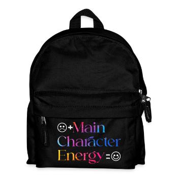 Main Character Energy smilie - Kinder Rucksack - Schwarz - Vorne