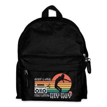Fille aime hip hop rétro rap streetwear - Sac à dos Enfant - noir - Devant