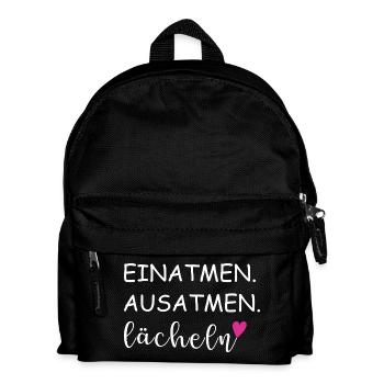 Inhale Exhale Smile Sayings - Kids' Backpack - black - Front