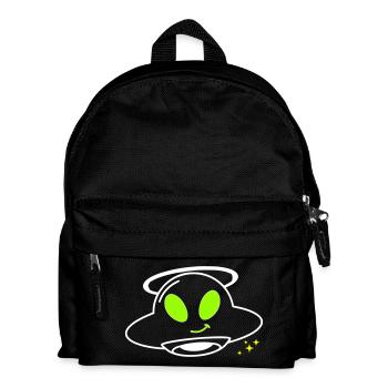 Cute Alien UFO Pilot Kawaii Vector - Kids' Backpack - black - Front