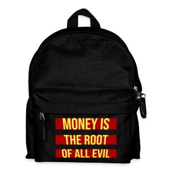 Money Root Evil Kapitalismus Gier Finanzen Reiche - Kinder Rucksack - Schwarz - Vorne