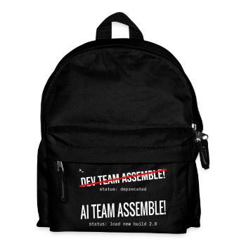 AI Team Assemble – Typography - Kids' Backpack - black - Front