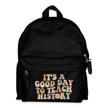 Pastel Retro Teach History - Kids' Backpack - black - Front
