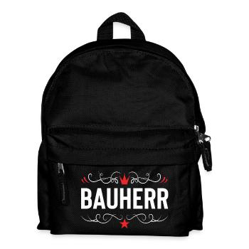 Bauherr Haus Bau - Kinder Rucksack - Schwarz - Vorne