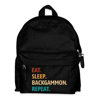 Mange, dors, backgammon, répète | Jeu de société - Sac à dos Enfant - noir - Devant