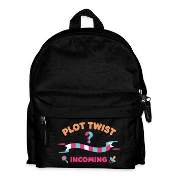 Gender Reveal Plot Twist Incoming Baby Shower Team - Kids' Backpack - black - Front