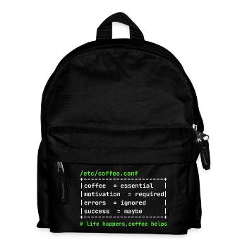 Coffee Config – Developer Kaffee Design - Kids' Backpack - black - Front