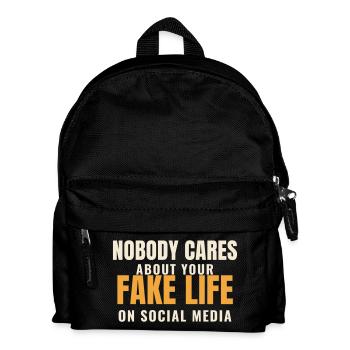 Personne ne se soucie de ta fausse vie sur les réseaux sociaux - Sac à dos Enfant - noir - Devant