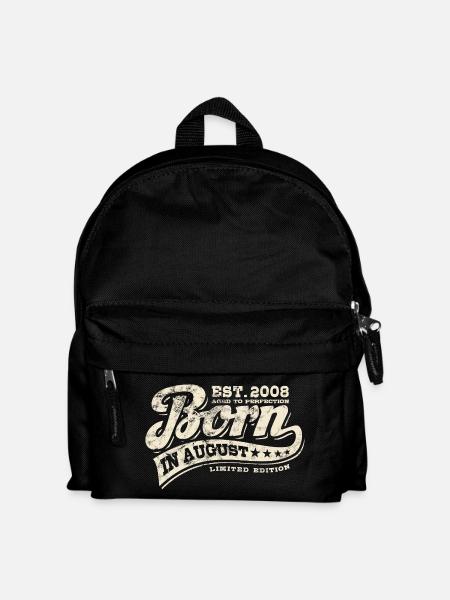 Born in August 2008 - Geburtstag - Geschenk - Kinder Rucksack - Schwarz