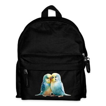 Wellensittiche - Kinder Rucksack - Schwarz - Vorne