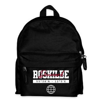 Roskilde Dänemark Koordinaten Reise Souvenir - Kinder Rucksack - Schwarz - Vorne
