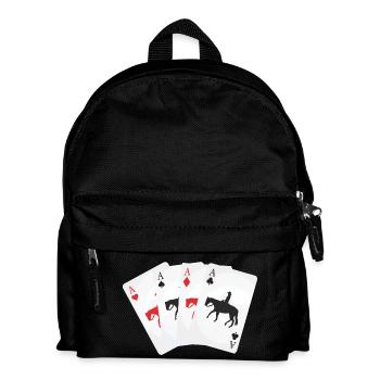Kartenspiel Westernreiter - Kinder Rucksack - Schwarz - Vorne
