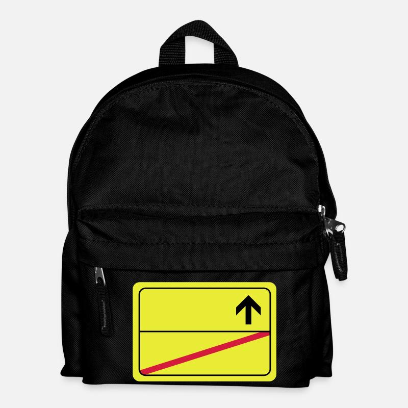 leeres Ortsschild - Kinder Rucksack - Schwarz