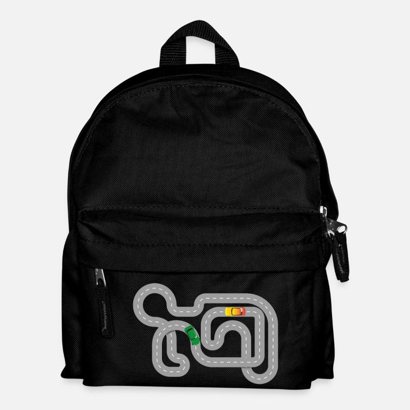 Rennautos - slotcar - Kinder Rucksack - Schwarz