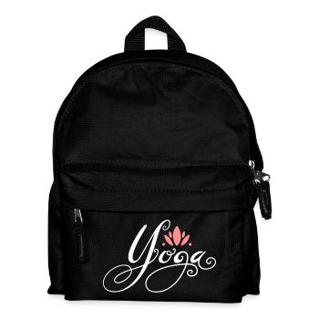 Yoga logo with lotus flower lotus flower - Kids' Backpack - black - Front