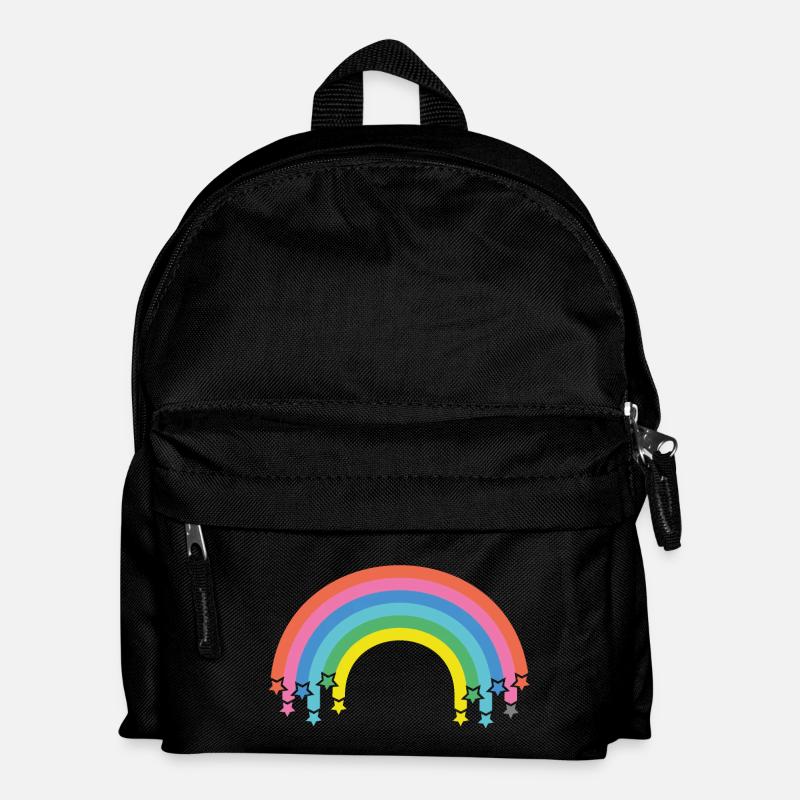 Rainbow with stars - Kids' Backpack - black