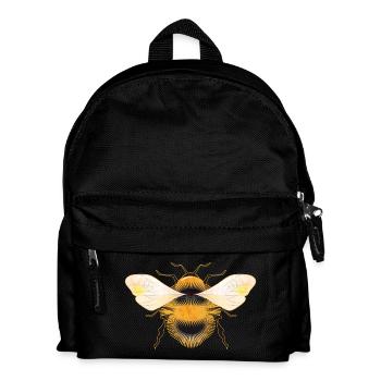 stylized bumblebee with iridescent wings - Kids' Backpack - black - Front