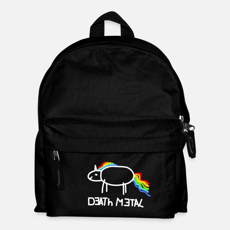 Death Metal Einhorn Musik - Kinder Rucksack - Schwarz