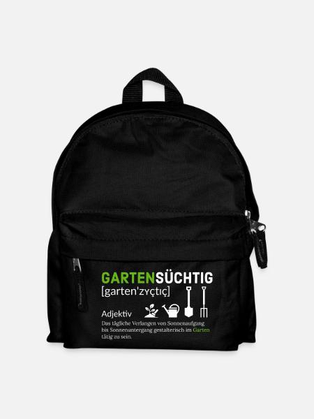 Gartensüchtig: Pflanzenliebhaber Design - Kinder Rucksack - Schwarz