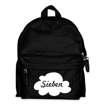 Wolke Sieben Cloud coole Quotes Minimalismus Vibes - Kinder Rucksack - Schwarz - Vorne