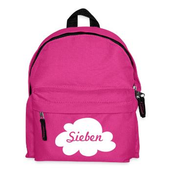 Wolke Sieben Cloud coole Quotes Minimalismus Vibes - Kinder Rucksack - Fuchsia - Vorne