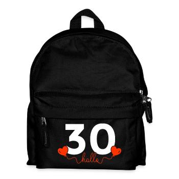 Hallo 30 Geburtstag 30er Geschenkidee Jahre Herz - Kinder Rucksack - Schwarz - Vorne