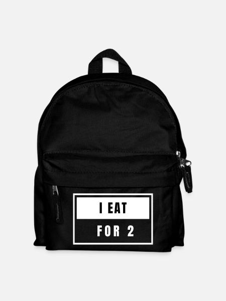 I Eat For 2 — Pregnancy Humor - Kids' Backpack - black