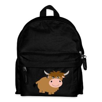 Highland Cattle Cow - Kids' Backpack - black - Front