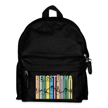 Bergstürma - Bergstürmer, Natur, Wildnis, Dialekt - Kinder Rucksack - Schwarz - Vorne