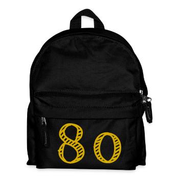 80. 80 JAHRE. 80-JÄHRIGES JUBILÄUM. 80. GEBURTSTAG. - Kinder Rucksack - Schwarz - Vorne