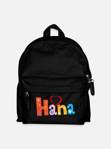Personalisierter Hana-Name - Kinder Rucksack - Schwarz