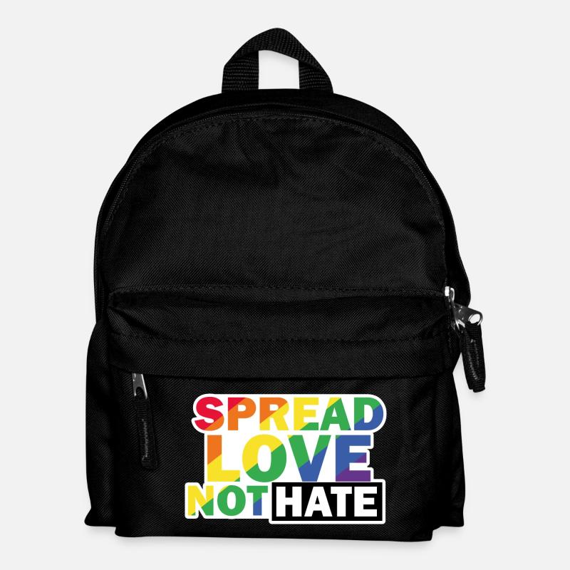 Love not Hate LGBTQ - Kinder Rucksack - Schwarz