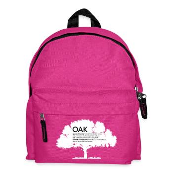 OAK Eichen mit Informationen Naturschutz Baum Wald - Kinder Rucksack - Fuchsia - Vorne