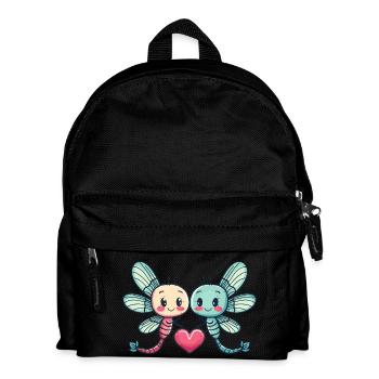 Libelle Paar Liebe Valentinstag - Kinder Rucksack - Schwarz - Vorne