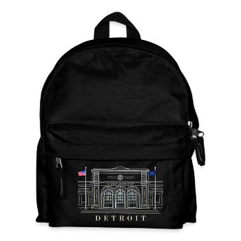 Detroit, Museum of Art, Michigan USA, Hand Drawing - Kids' Backpack - black - Front