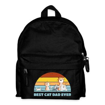Best Cat Dad Cats Dad Vintage Cat Lover - Kids' Backpack - black - Front