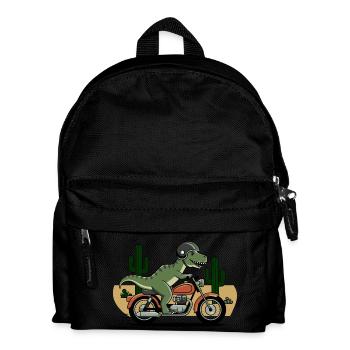 T-Rex on a Motorcycle - Kids' Backpack - black - Front