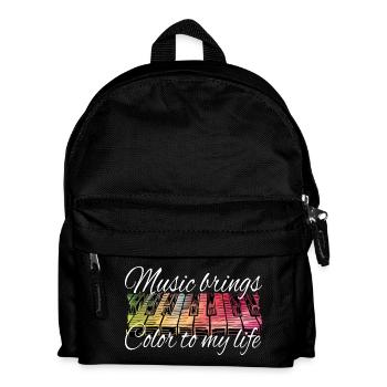 Piano - La musique apporte de la couleur dans ma vie - Sac à dos Enfant - noir - Devant