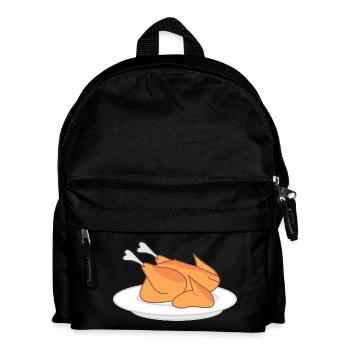 Whole chicken on a plate – for chicken lovers - Kids' Backpack - black - Front