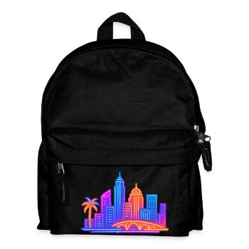 skyline city stadt - Kinder Rucksack - Schwarz - Vorne